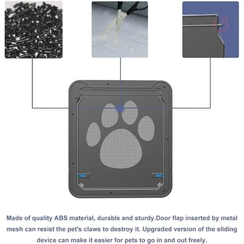 Cat Door for Screen Door, Flap Opening 8 x 10 inches, Cat Door for Window Screen